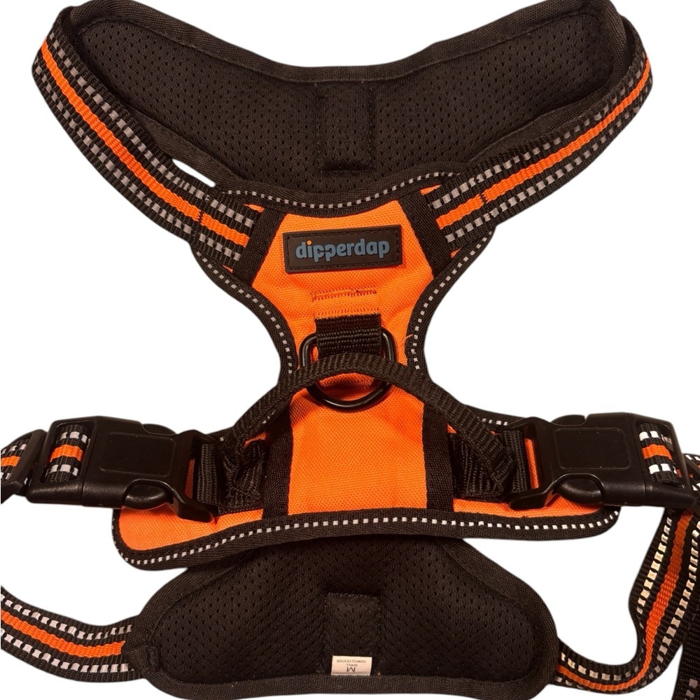 Dipperdap Orange and Black Dog Harness - Picture 2 of 5